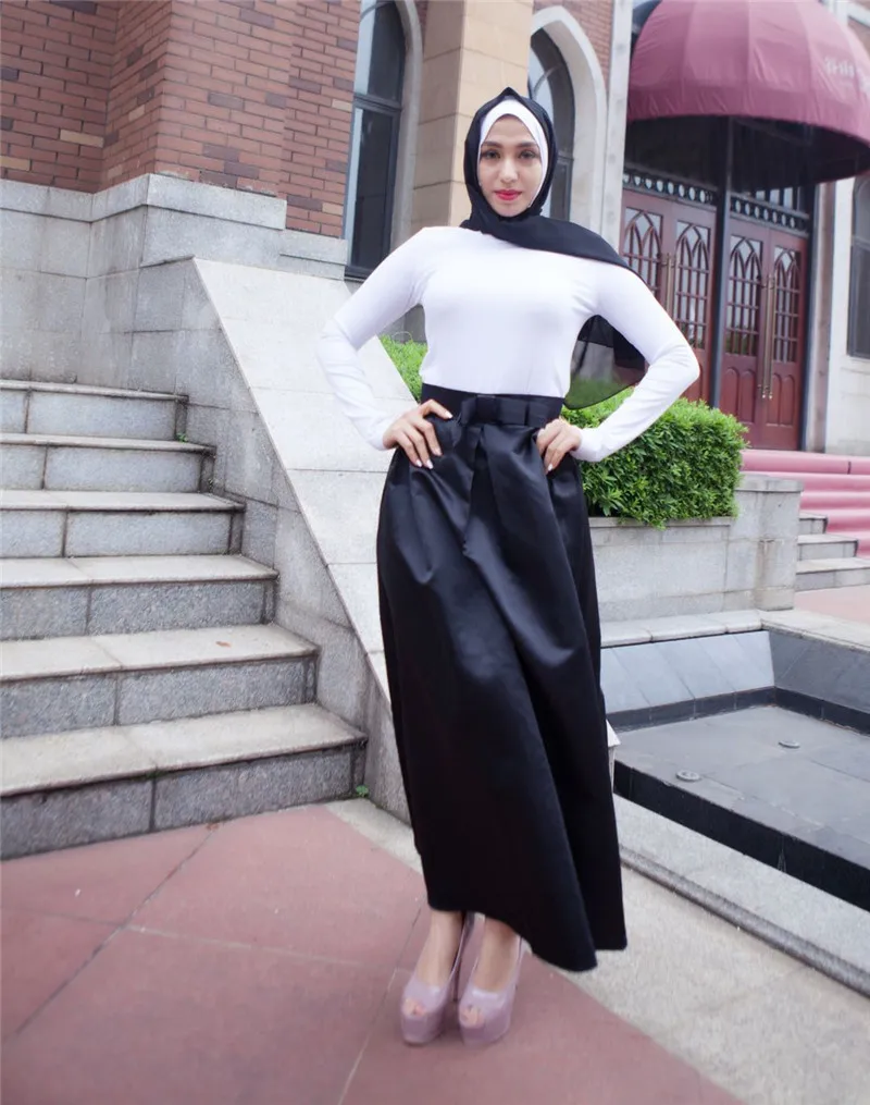 2018 Новое поступление мусульманских длинная юбка для женщин макси платье Исламская дамы Дубай Арабский бальное низ SK9004