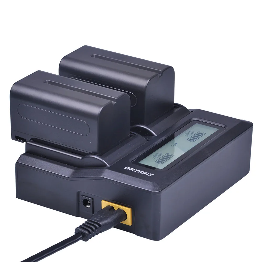 Bateria + Lcd Duplo para Sony Batmax F750 np F770 Rápido Carregador F970 F960 Ccd-tr917 Ccd-tr940 2pc 5200mah Np-f750 Np-f770 - Image 6