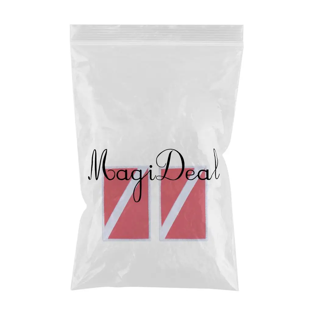 2 PACK 70 x 45mm Diver Down Flag Patch Embroidered Sew On Scuba Diving Emblem Souvenir Scuba Diver Backpack