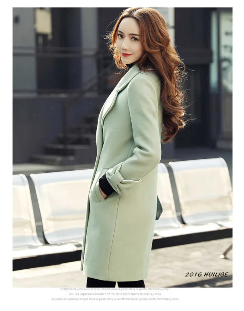 Элегантное модное тонкое женское длинное шерстяное пальто зимняя верхняя одежда женское Шерстяное Пальто с бантом Корейская леди длина рукав 44-45 уличная одежда