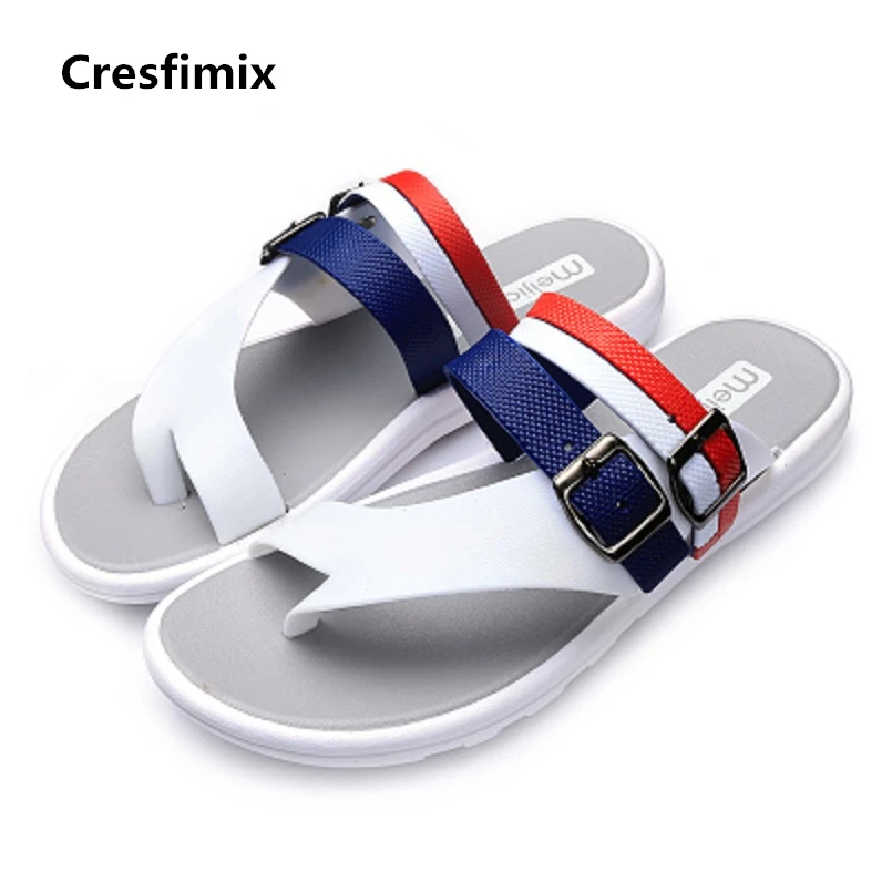 Cresfimix/мужские модные удобные пляжные сланцы Мужские новые крутые синие мягкие из