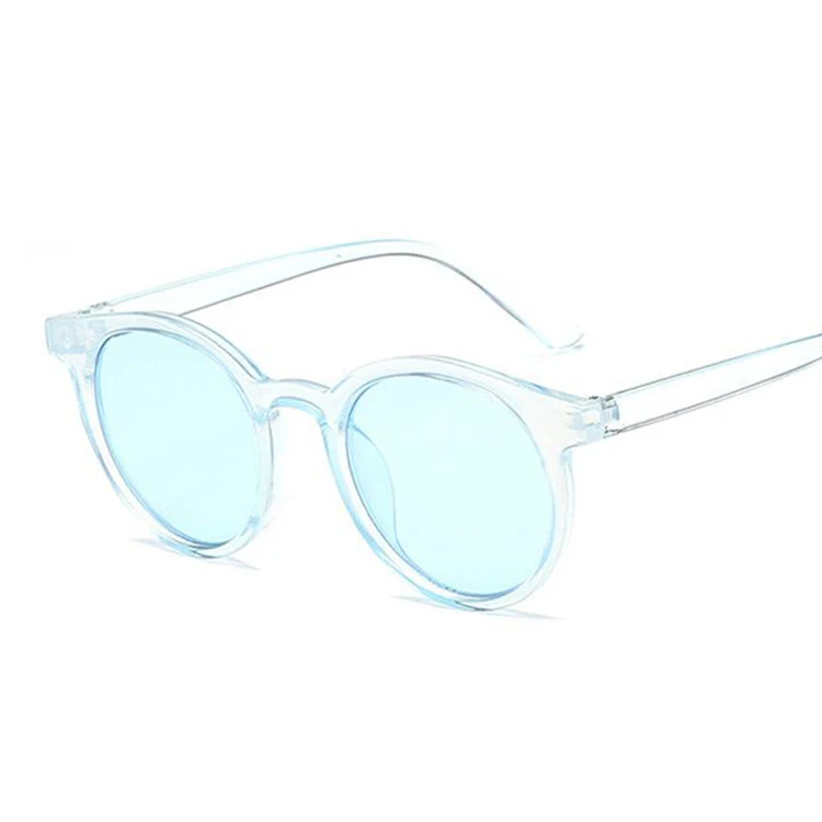Винтажные женские солнцезащитные очки кошачий глаз, роскошные брендовые дизайнерские круглые солнцезащитные очки, ретро маленькие красные женские солнцезащитные очки, черные очки Oculos - Цвет линз: Blue