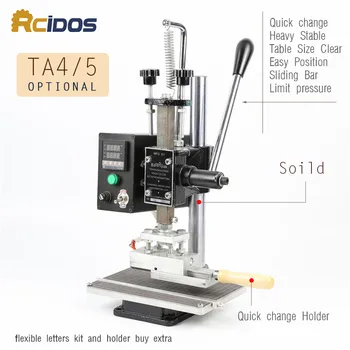 

TA5/4 RCIDOS Stamping Machine,leather bronzing/Creasing machine,hot foil stamping machine,leather embossor Max 10cm holder