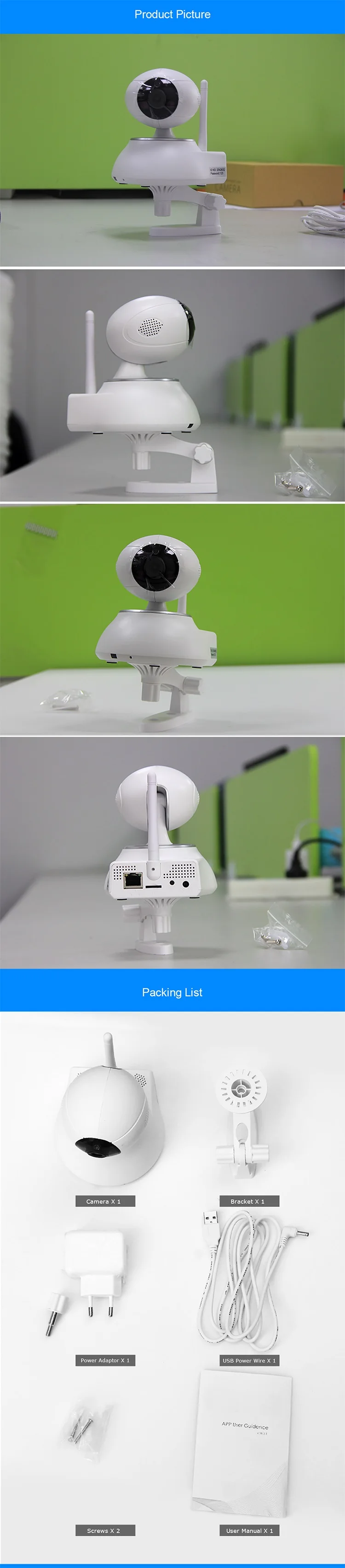 APP controlled intelligent network wireless wifi IP camera cctv camera with Pan & Tilt(14)