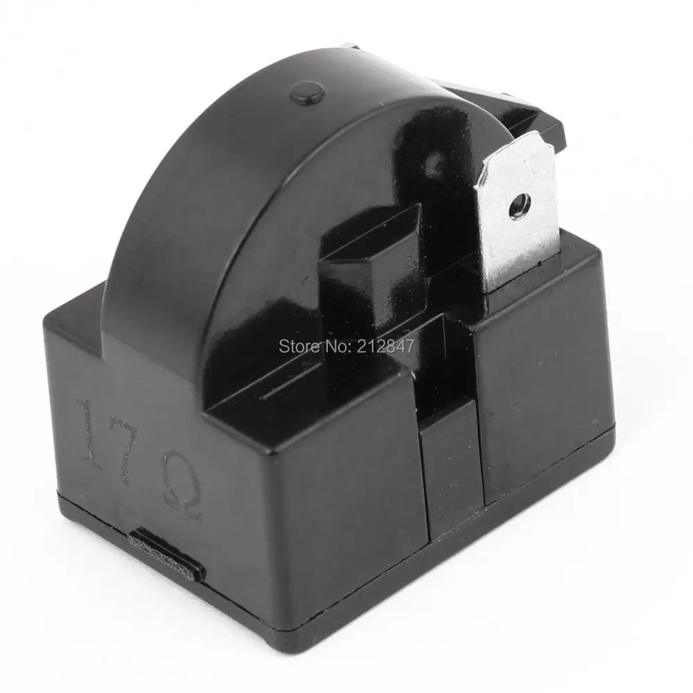 Home Refrigerator Parts 17 Ohm 2 Terminals PTC Starter Relay Blackin