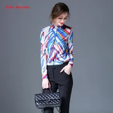 Fairy Dreams women shirt spring autumn style color print blouse 2017 new style fashion blusas plus size casual clothing XXL