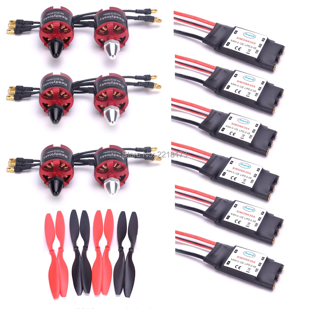 

2212 920KV CW CCW Brushless Motor 30A Simonk ESC with 5V 2A BEC 1045 Propeller for F450 S500 F550 S550 Quadcopter Multicopter