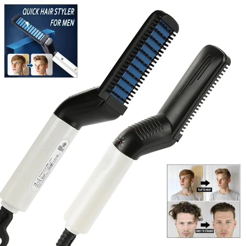 

Heat Hair Styling Ceramic Curler Multifunctional Brush Curling Iron Hair Volumize Flatten Side Straighten Hair Quick Styler