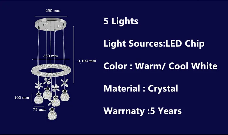 Современный светодиодный светильник-люстра из нержавеющей стали lustre para sala светодиодный Kroonluchter комнатная Подвесная лампа хрустальная люстра светильник