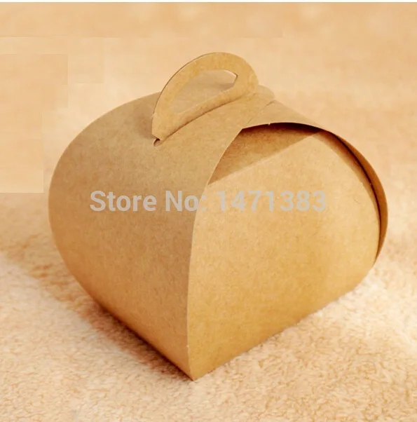 

9*7.5*10cm Blank kraft Handle cake boxes and small cake packaging hamburger packaging box Size 9*7.5*10 cm