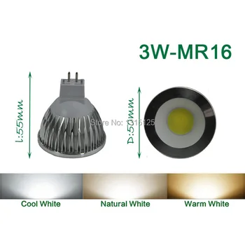 通販 4ピース/ロット高電力ledスポットライトcob、3ワットcob Mr16ライト、3200 Kウォーム/ナチュラル/クールホワイト電球ランプ+送料無料
