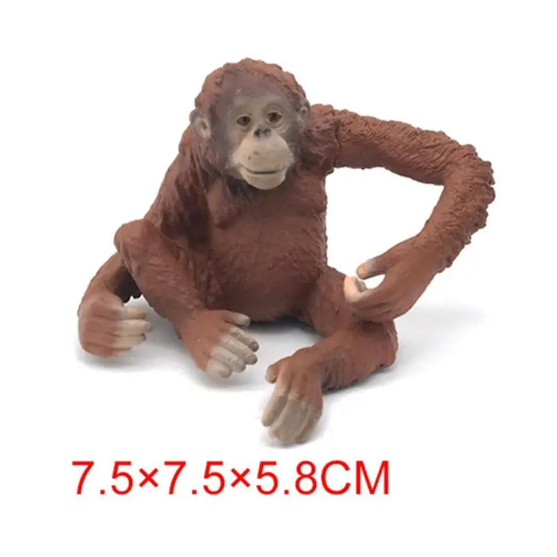 Мини ПВХ моделирование статическое дикое животное орангутанг модель твердая игрушка ремесла