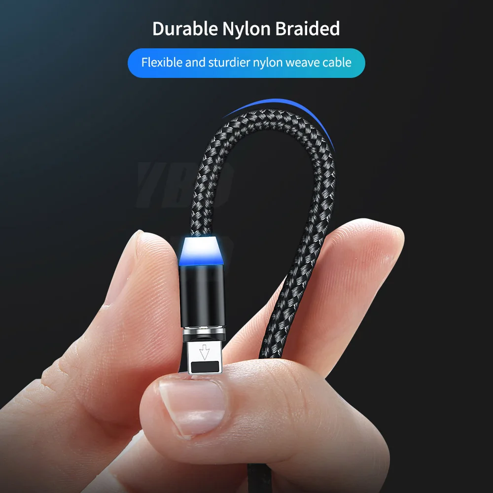 YBD 1 м СВЕТОДИОДНЫЙ Магнитный зарядный кабель для iPhone Redmi; Huawei Micro USB кабель магнитное зарядное устройство USB/type C кабель для samsung Xiaomi