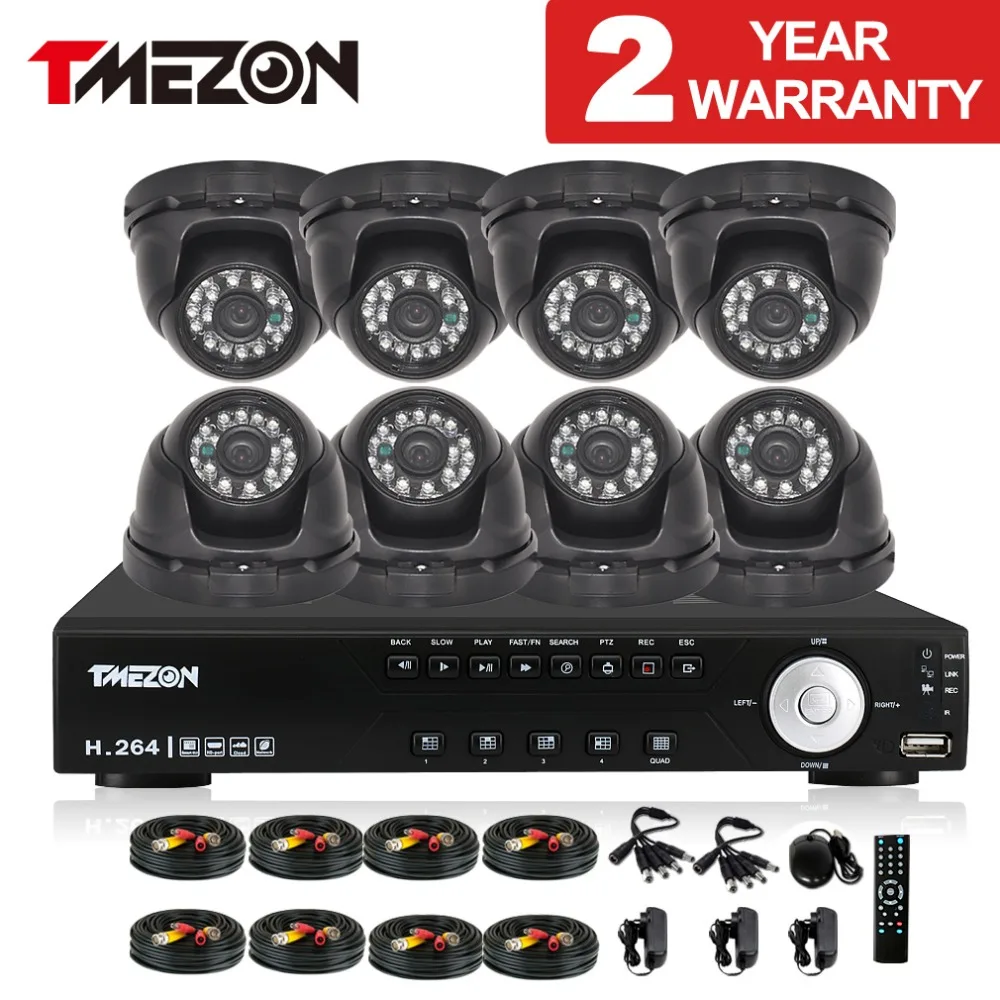Tmezon AHD 8CH 1.3MP 960P CCTV Home Security Surveillance System 8pcs Outdoor Waterproof Night Vision Camera Alarm 1TB 2TB Set