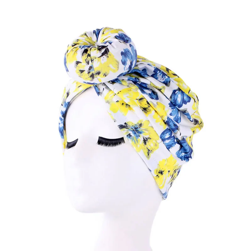Новая мода Топ повязка-тюрбан женские повязки для волос принт платок-Бандана кепка - Color: Yellow