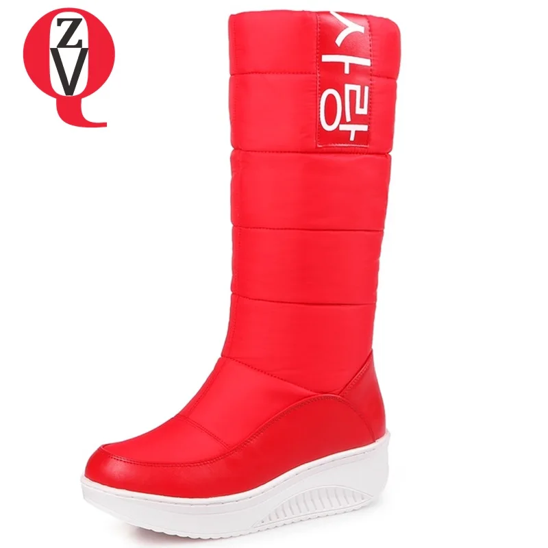 

ZVQ woman Down snow boots 2018 Activity price winter plush Mid-Calf booties Retro large size 35-44 party Spring women shoes