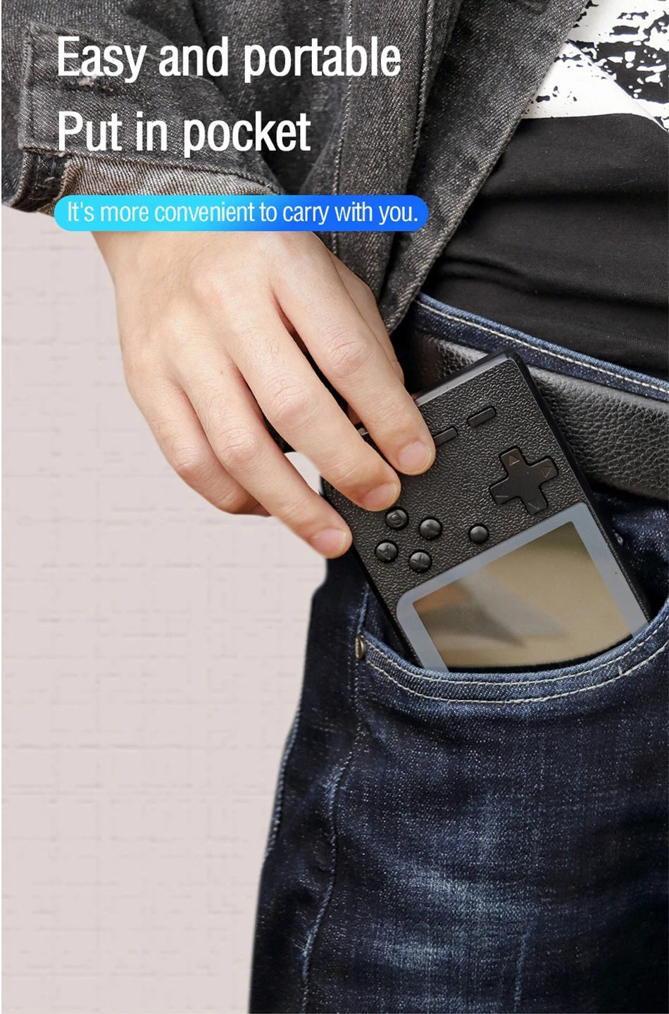 Retro Portable Mini Handheld Game Console 8-Bit 3.0 Inch Color LCD Kids Color Game Player Built-in 400 games