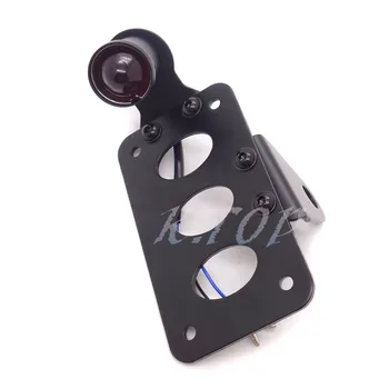 

Black LED License Plate Bracket Tail Light Side Mount Fit For Harley Sportster Chopper