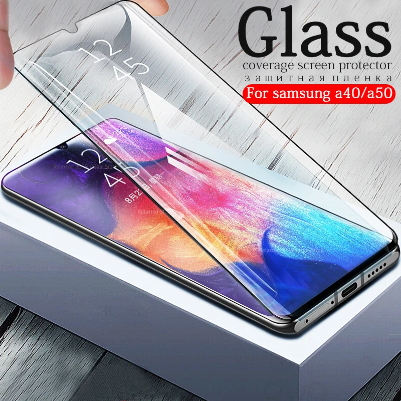 

For samsung a40 protective glass on the For samsung galaxy a50 tempered glass sumsung galax a 50 40 a505 a405 40a 50a Film Cover