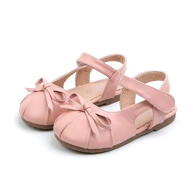 

2019 Children girls Pu shoes Girls Shoes Flat Princess dance Shoes with bowknot 26-30 3colors Y-1827 TX06