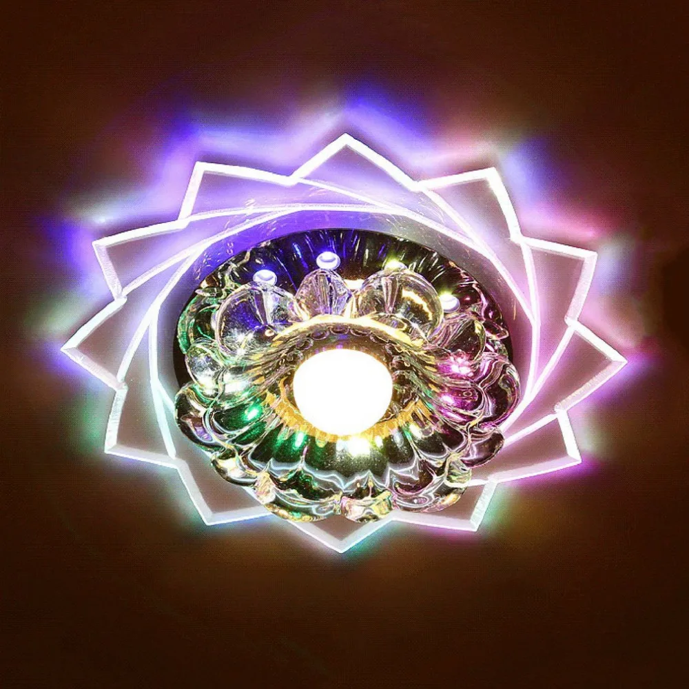 Романтический Кристалл потолочные светильники светодиодные круглый проход освещение прихожей Бра Лампа заподлицо огни