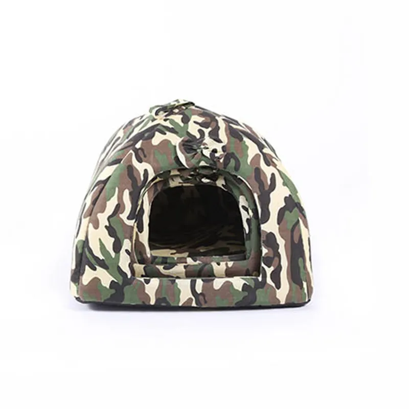 Camouflage Pet Dog Kennel House Foldable Soft Winter Dog Bed Small Dogs Cave Cat House Cute Kennel Comfortable Warmer Nest2