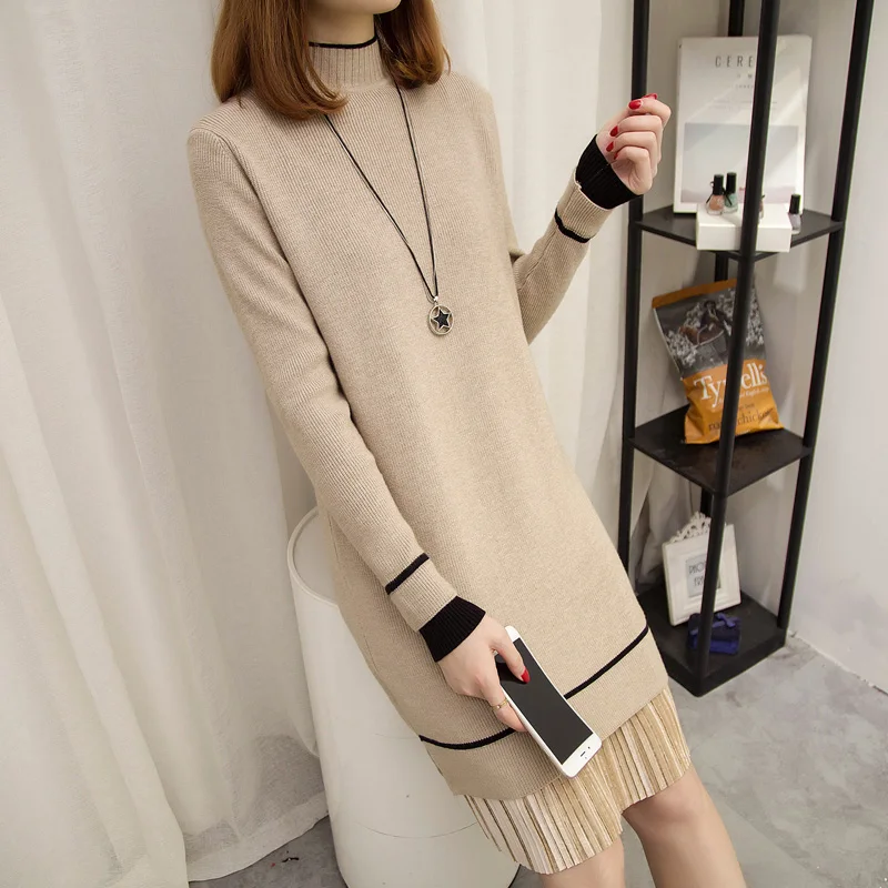 Women Turtleneck Sweater 2018 Winter Long Sleeve female Sweaters and Pullovers 4 Color Ladies Knitted oversized cashmere Sweater