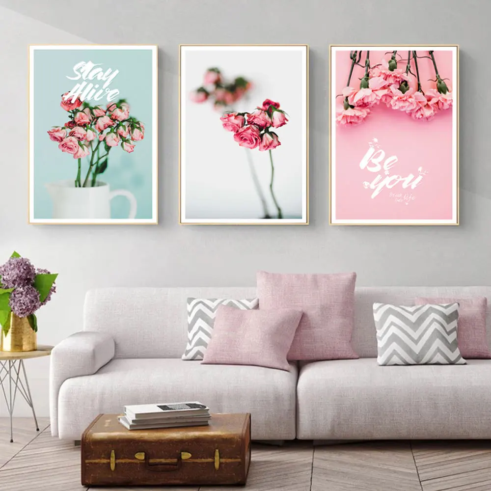 Floral Wall Sticker Painting Watercolor Home Decor Living Room Wall Art