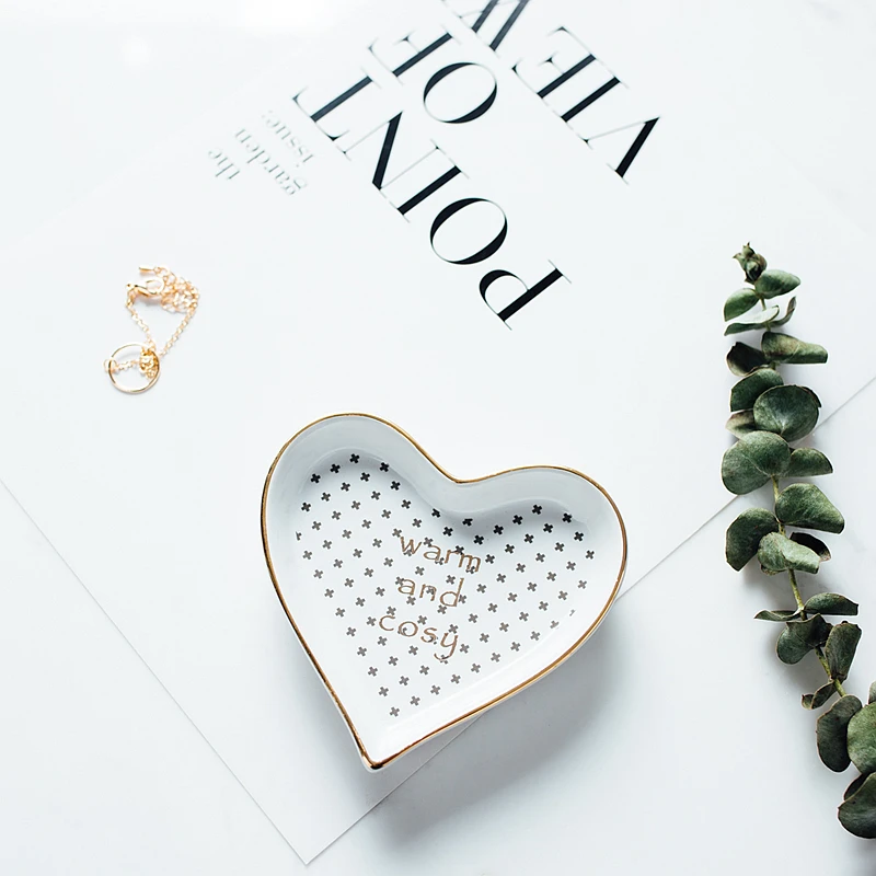 Шт. 1 шт. Nordic Love shape керамические украшения блюдо закуски конфеты кольцо лоток для