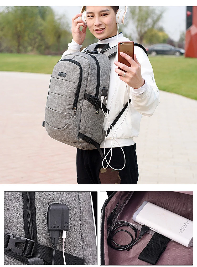 Школьные сумки для мальчиков рюкзак мужской с замком USB Anti Theft ноутбук Оксфорд повседневное модные для мужчин's ранец школьная сумка для