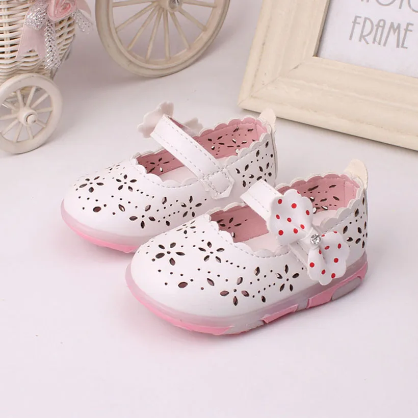 Summer Baby Girl Sandals Bowtie Children Shoes Pu Small Kids Sandale