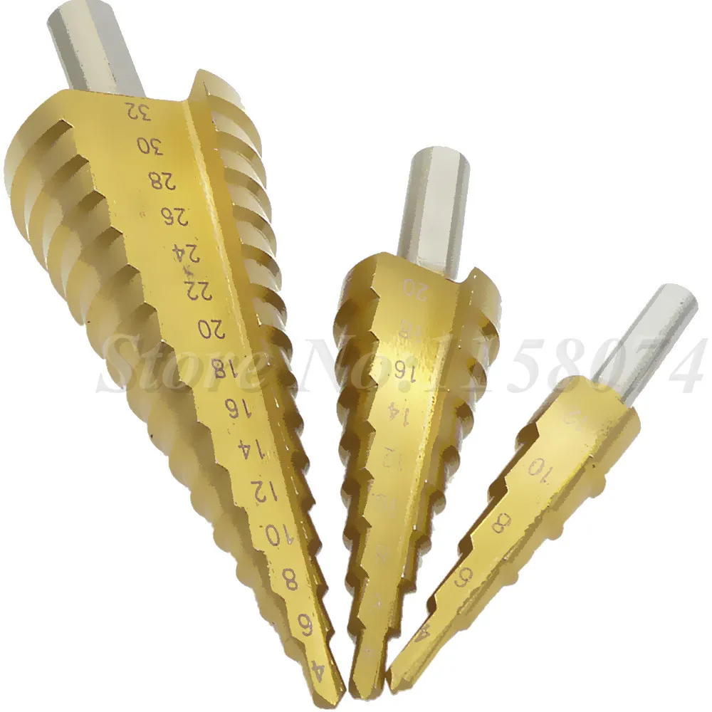 HSS steel Large Step Drill Cone Drill Titanium Bit Set Step Drill Bit Set Tool Hole 