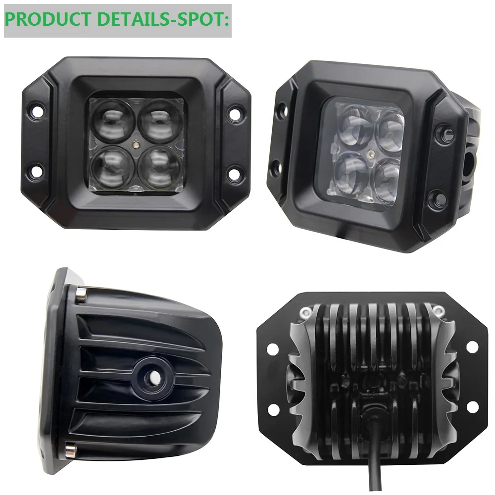 CO светильник 1 пара светодиодный рабочий светильник 20 Вт 4D заподлицо Pod точечный луч внедорожный вождения светильник s для Ford Jeep SUV ATV 4x4 4WD грузовик