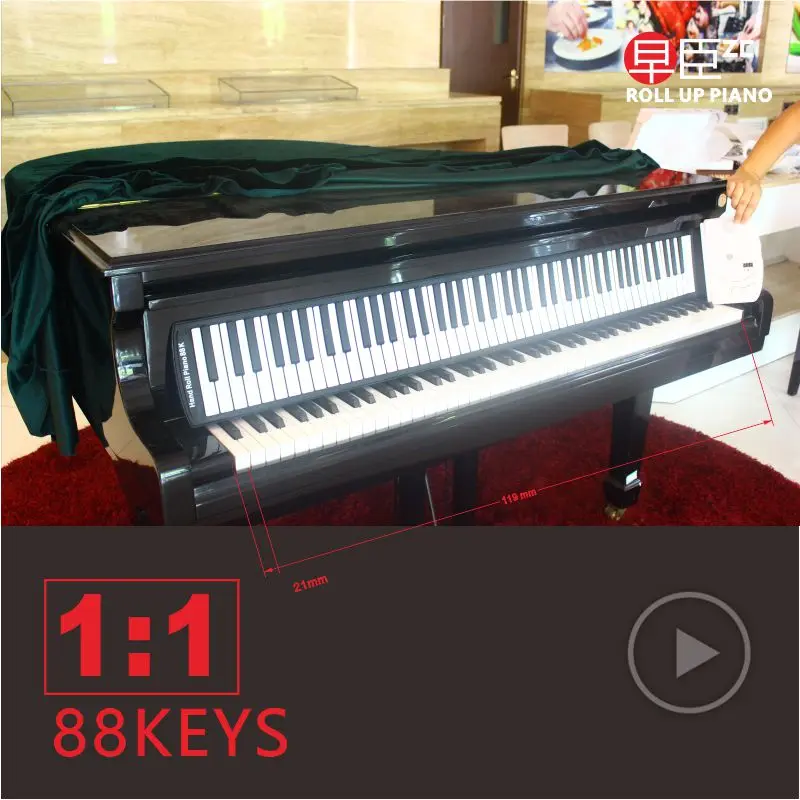 DHL Ship 88 keys professional portable silicone soft midi hand roll up