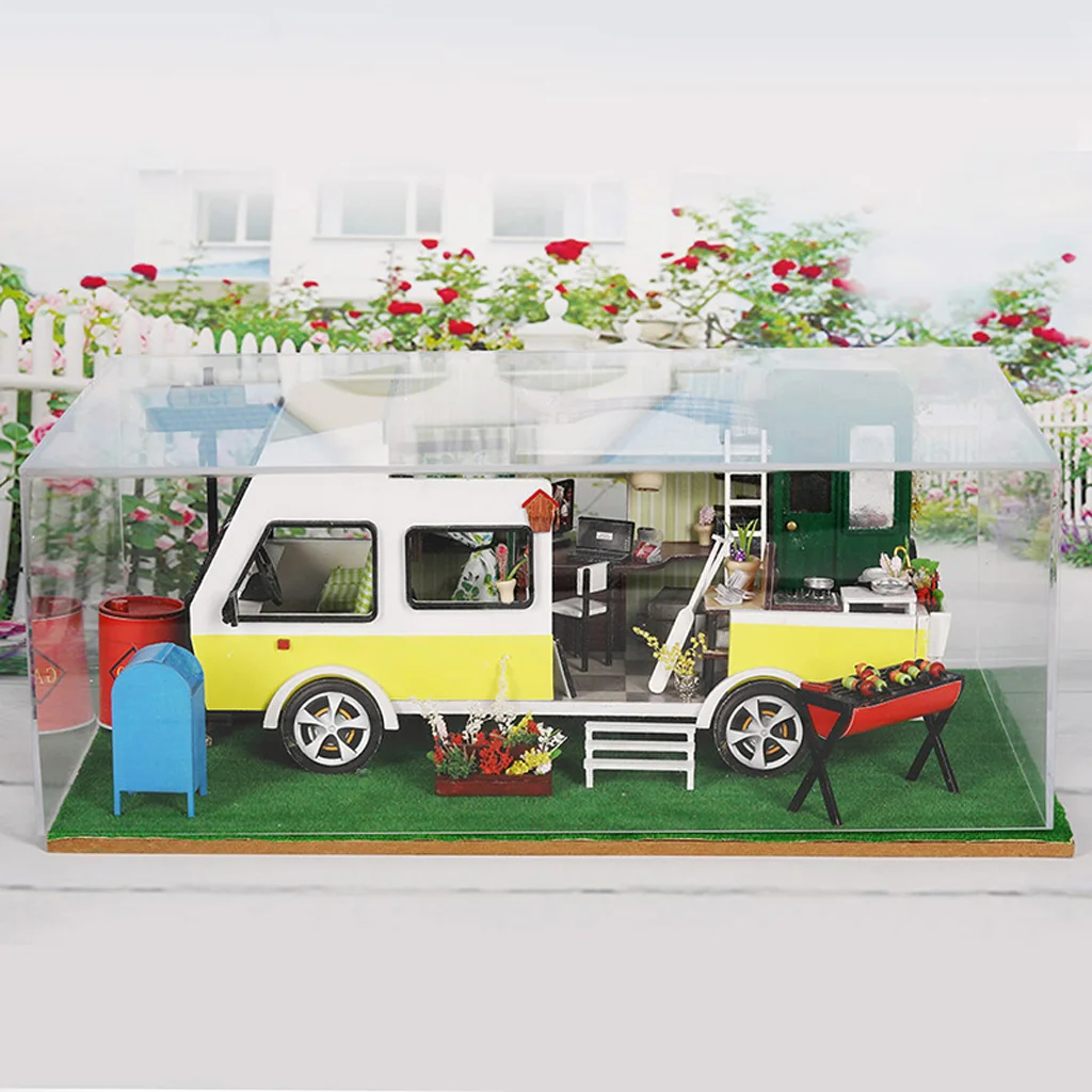 1:24 DIY Handicraft Miniature Project Wooden Dolls House - Leisure Holiday Motor Homes Gift