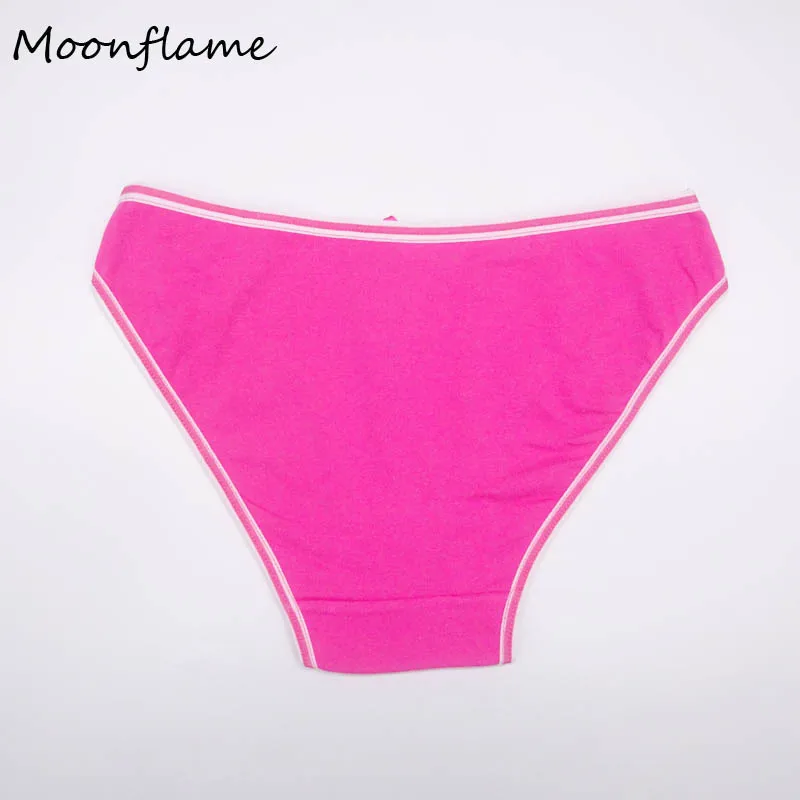 Moonflme 3 шт./лот женская одежда сплошной цвет дамское хлопковое нижнее белье для женщин брифы 89161