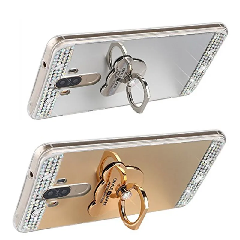 Зеркальный чехол Bling Cover &amp Ring holder Для Huawei P20 Pro P8 P9 P10 Lite PLUS Honor 10 8A V20 7c 7a 6X 8 20 5X 6A 7X Y6 2019