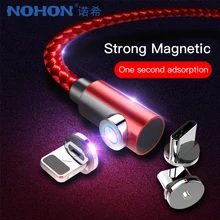 NOHON Прямая поставка 90 градусов Магнитный USB кабель для зарядного устройства для iPhone Xiaomi huawei samsung Android 8 Pin Кабели быстрой зарядки