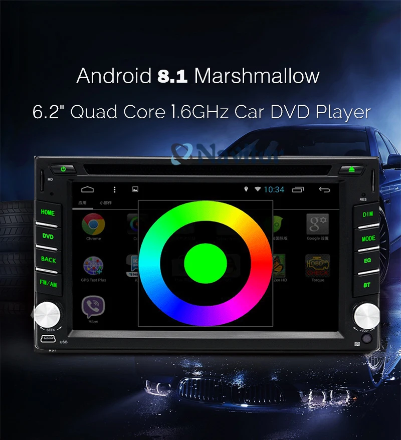 Perfect 6.2 Inch Android 8.1 Double Din Car dvd Player universal 2 din car radio stereo gps navigaton with usb/map/bluetooth/3G/4G/wifi 2