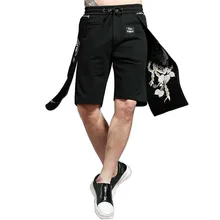 Летние шорты Модная одежда Тренды Цветочные Вышивка занавес молния мужские повседневные Короткие хлопковые мешковатые пляжные шорты бренд