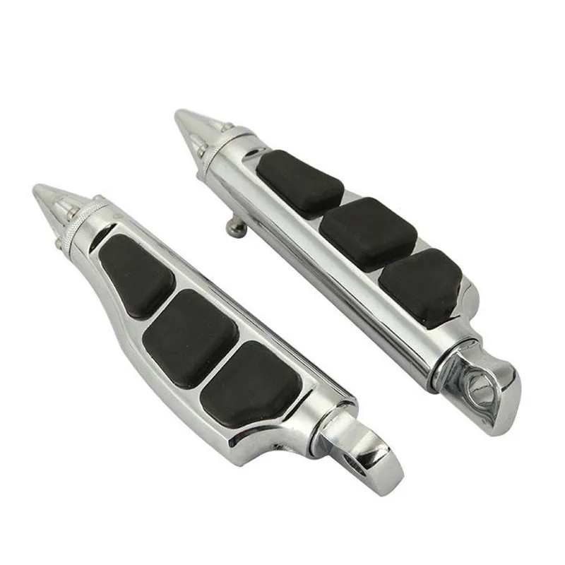 

Partol Motorcycle Foot Pegs Foot Rests FootPeg Footrest Set Male Mount Anti Vibration Skidproofp Chrome Black Spike Stiletto