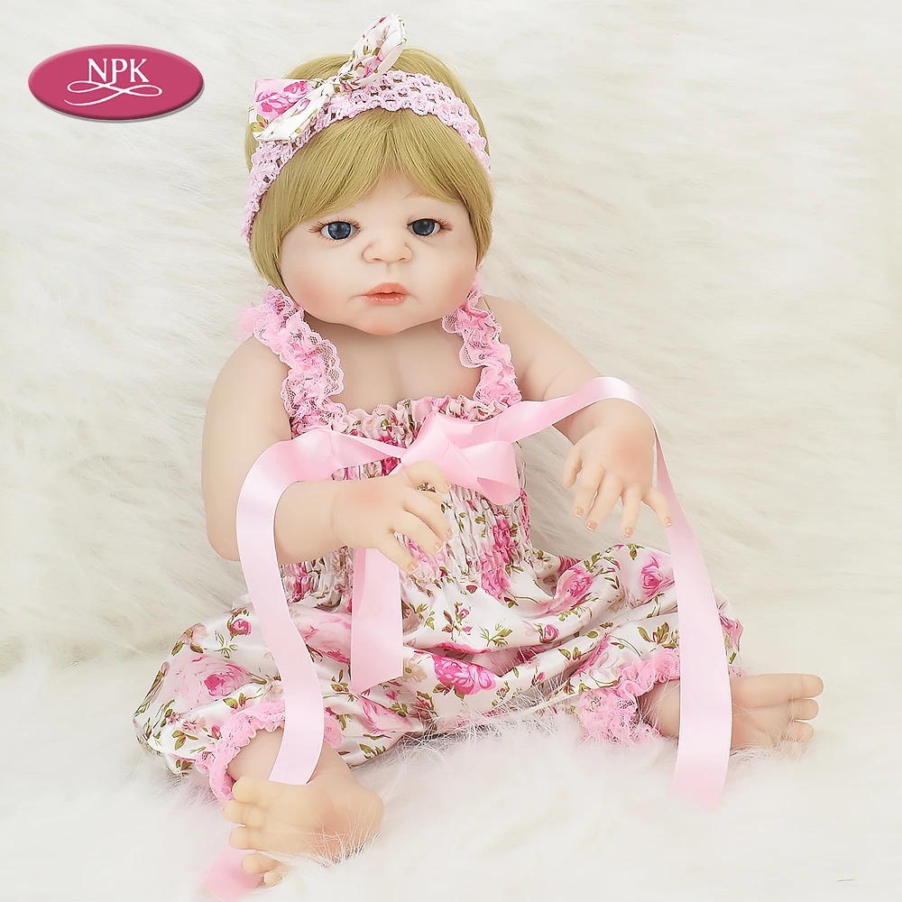 

NPK 57CM Full Silicone Body Girl Reborn Baby DOlls Lifelike Babies Realisita Bonecas Bebe Reborn Menina Bathe Toys For Girls