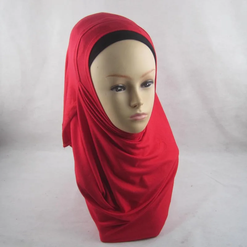 2 петли обычный хлопок Джерси мгновенных платки полное покрытие внутренние мусульманские хлопок хиджаб Исламская голову носить шляпу Хид PHTL001 - Цвет: color 12