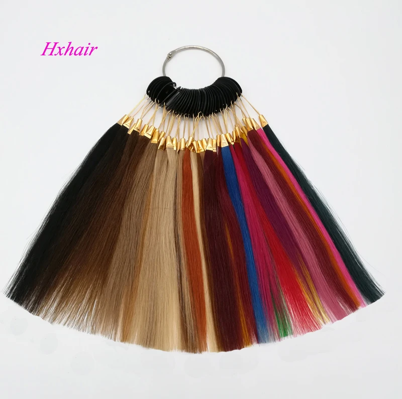

100% Remy Human Hair Color Rings/ Color Charts 36 Colors /Extesnion hair tools