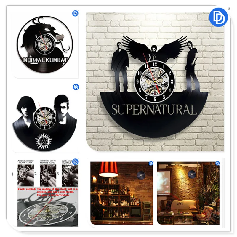 

Modern Design Supernatural 12 inch Handmade Vinyl 3D Wall Clock Magic Sticker Home Decoration