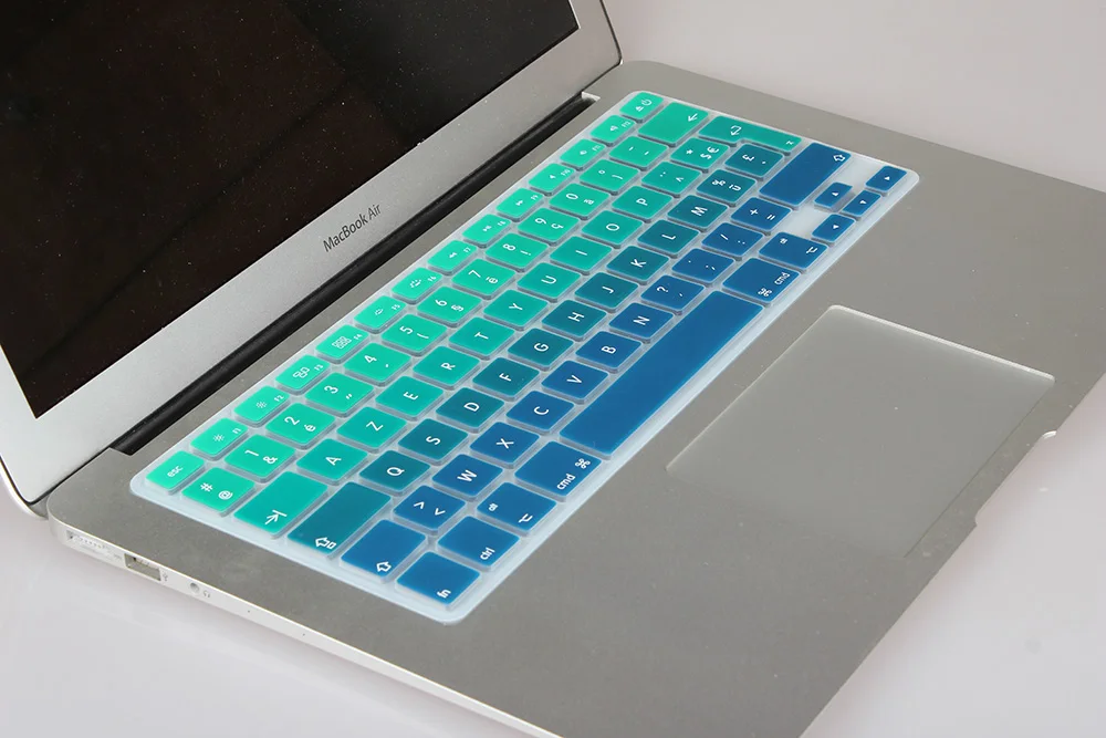 Градиентный цвет Силиконовая французская AZERTY испанская клавиатура кожного покрытия для Macbook Pro 1" 15" 1" Air 13" imac беспроводная клавиатура