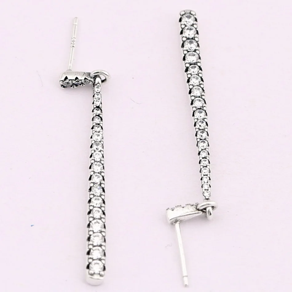 

New 925 Sterling Silver Earring Women Shooting Stars With Crystal Stud Earrings For Women Wedding Gift Fine Pandora Jewelry