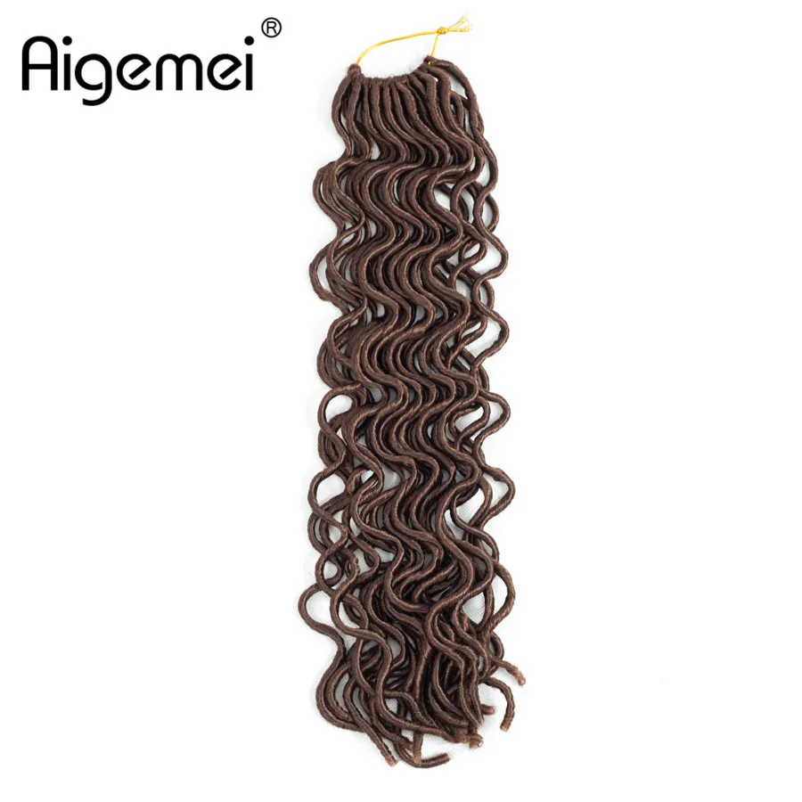 купить✲ Aigemei 18 дюймов 100 г 24 корня Faux Locs вьющиеся волосы крючком синтетическая коса наращивание