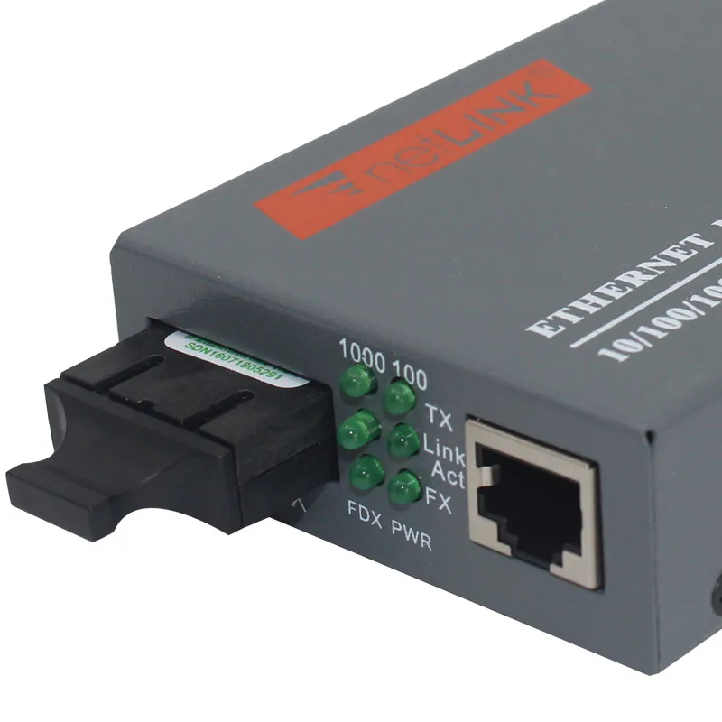 HTB-GS-03 A/B Gigabit Fiber Optical Media Converter 1000Mbps Single Mode Single SC Port 20KM External Power Supply