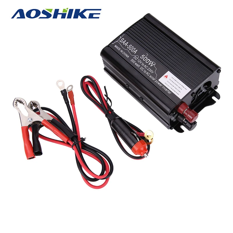 

AOSHIKE 500w Power Converter Car Inverter Modified Sine Wave DC 12V to 220V AC inverters Adapter Voltage transformer